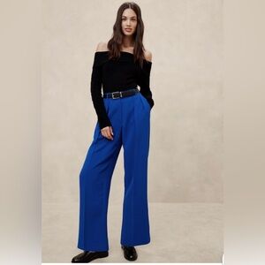 NWT Banana Republic Pleated Wide-Leg Pants- Royal Blue